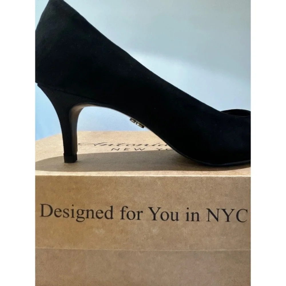 Antonia Saint NY Vicki Heels 60MM Black Ultra Suede, Size‎ 10